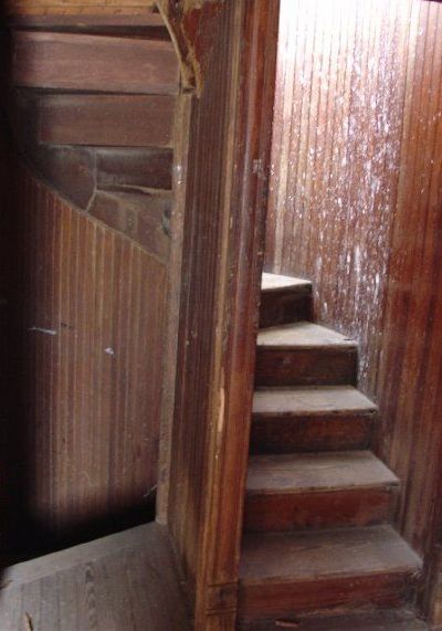 wooden spiral staircase