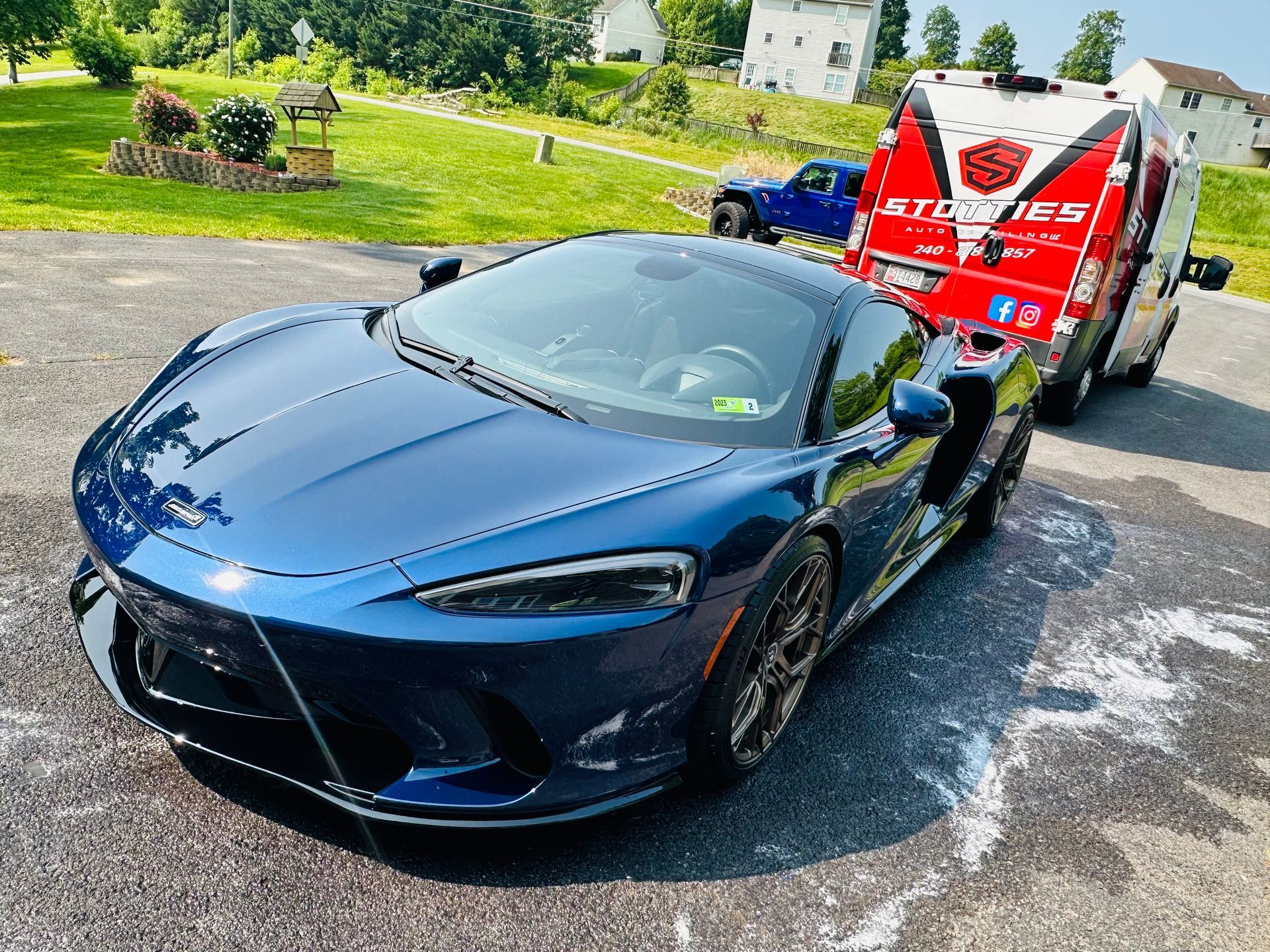 a ceramic coated blue car