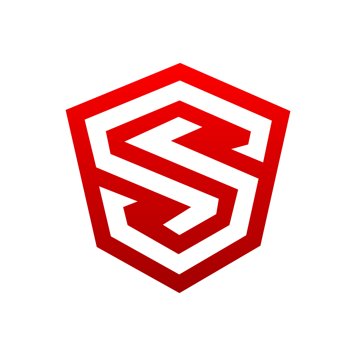A red and white logo with the letter s on it