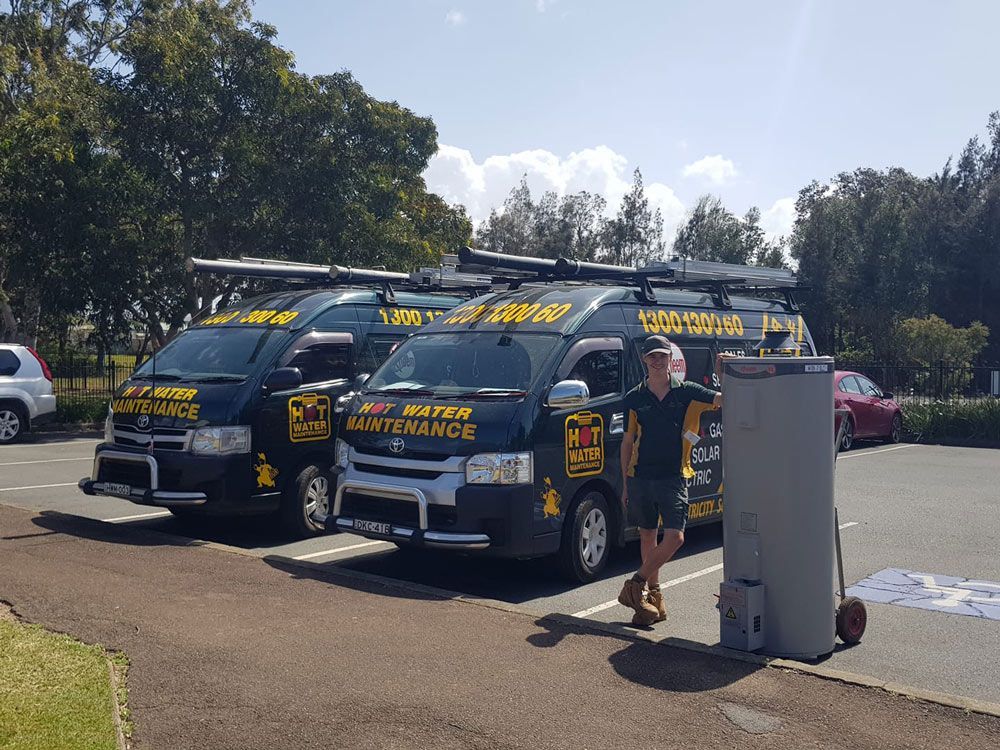 Technician and Business Van — Hot Water Maintenance in Port Macquarie, NSW