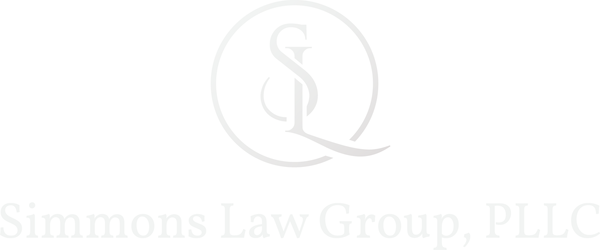 A white logo for simmons law group , llc on a white background.