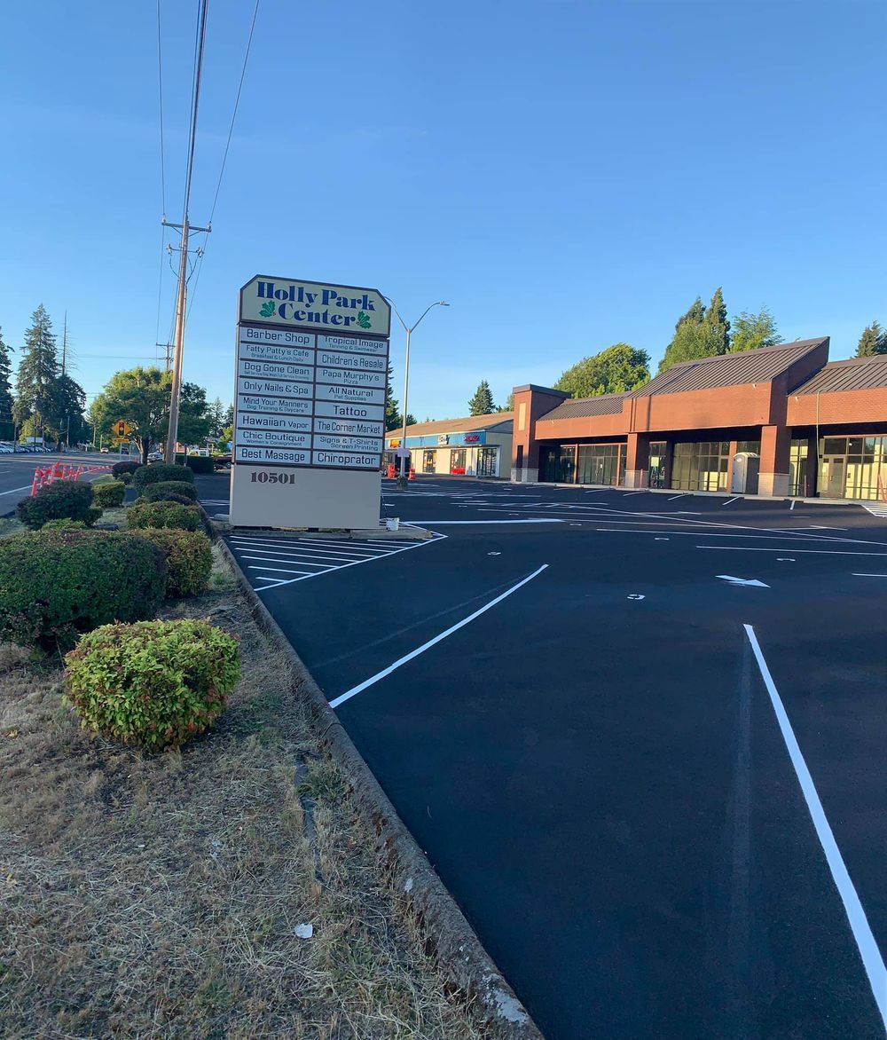 A parking lot with a sign that says berry park