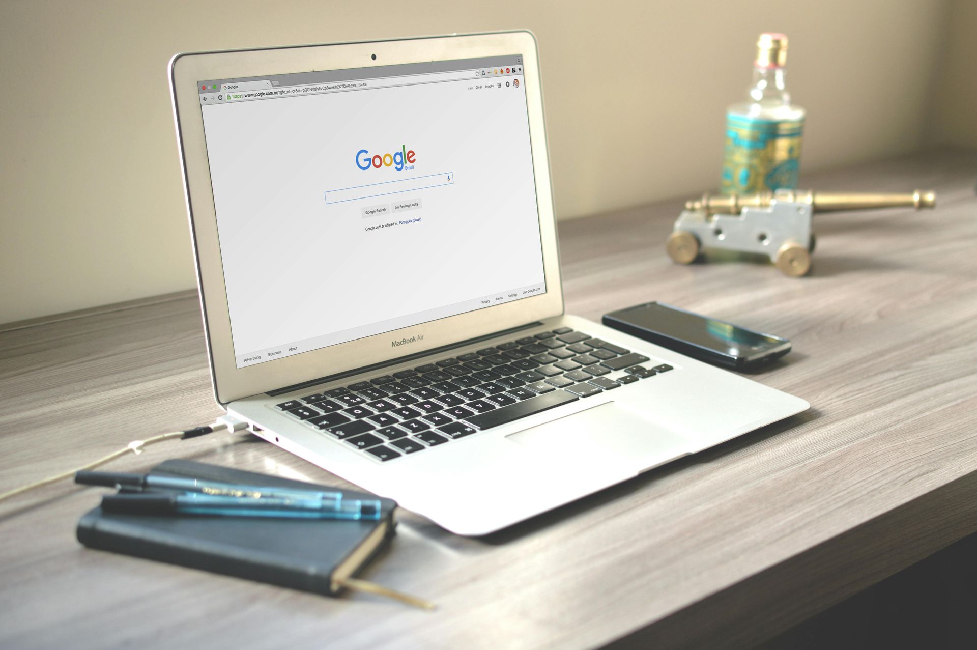 Person using Google Maps to find local businesses