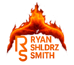 Orange logo with flaming arc above “RS” and the name “Ryan Shildrz Smith” in bold text
