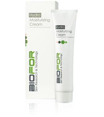 Biofor Hydra Moisturising Cream tube and box, white packaging with green accents.
