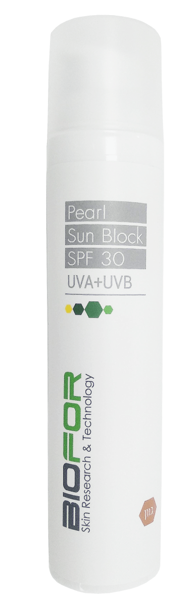 White Bioderma skincare bottle with gray and green label on a plain background