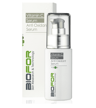 Biofor Vitamin C Serum bottle and box with white-and-silver packaging