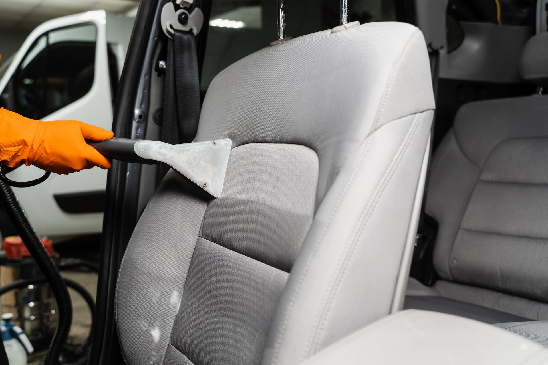Upholstery cleaning for a vehicle interior Upholstery cleaning for a vehicle interior