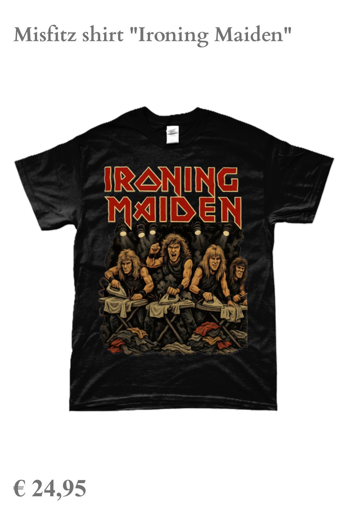 Zwart Iron Maiden bandshirt met rood logo en albumhoes, prijs €24,95