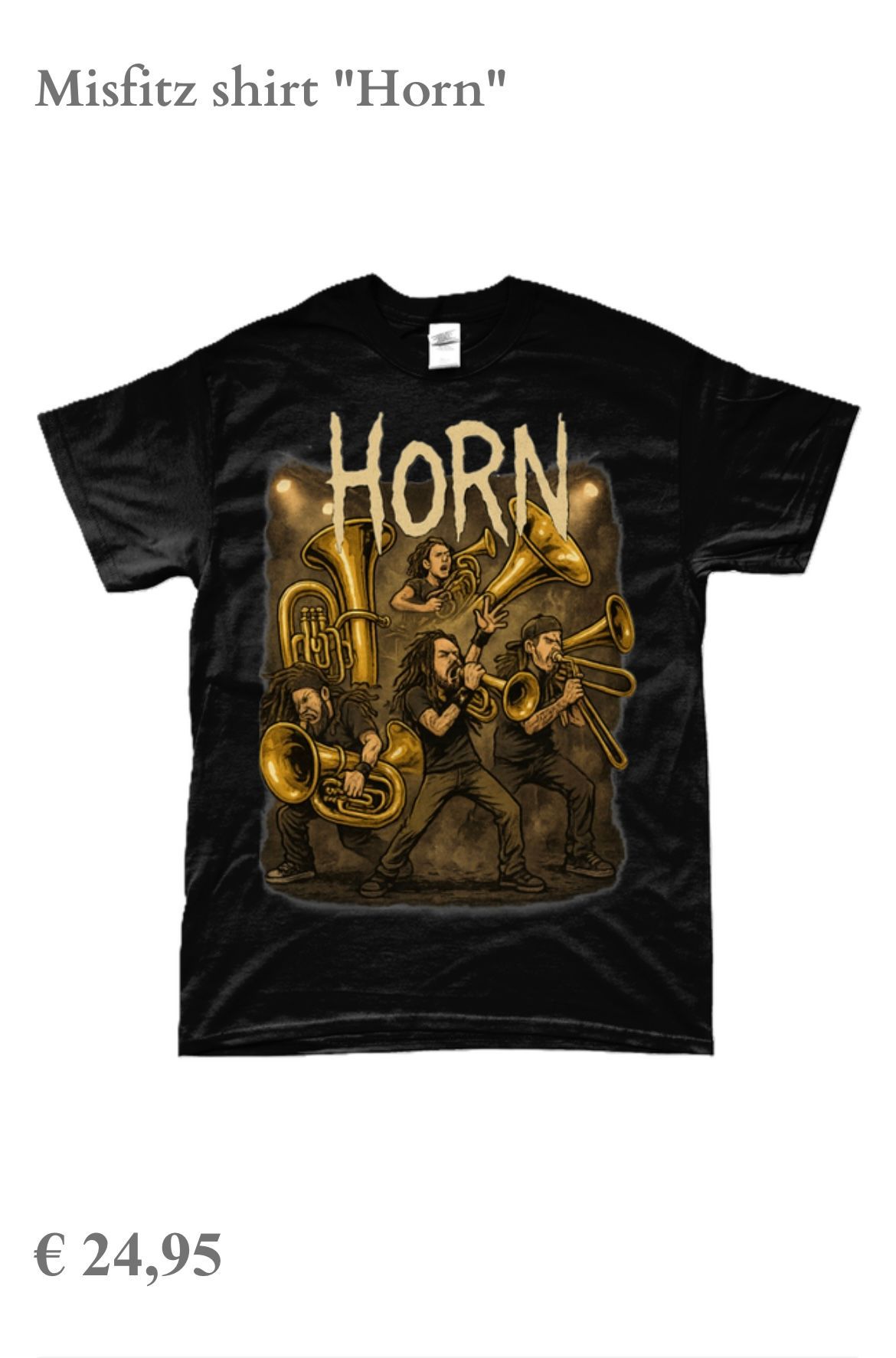 Zwart T-shirt met gouden 