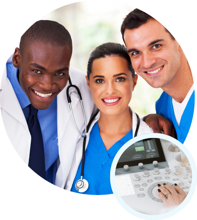 a group of doctors and nurses posing for a picture