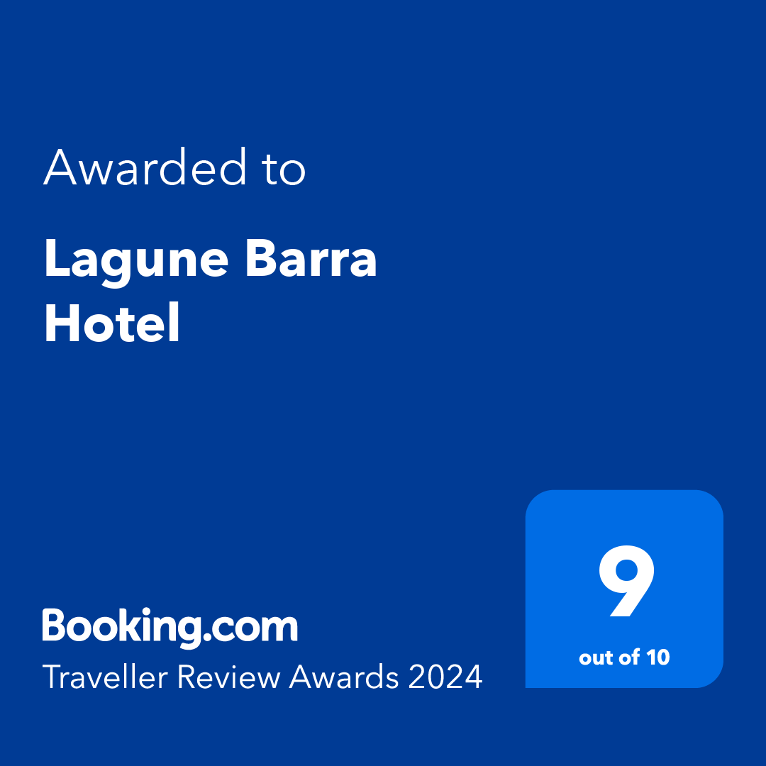 Prêmio concedido ao Lagune Barra Hotel, com classificação 9 de 10 no Traveller Review Awards 2024 do Booking.com.