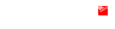 Um pequeno logotipo quadrado vermelho com texto branco 