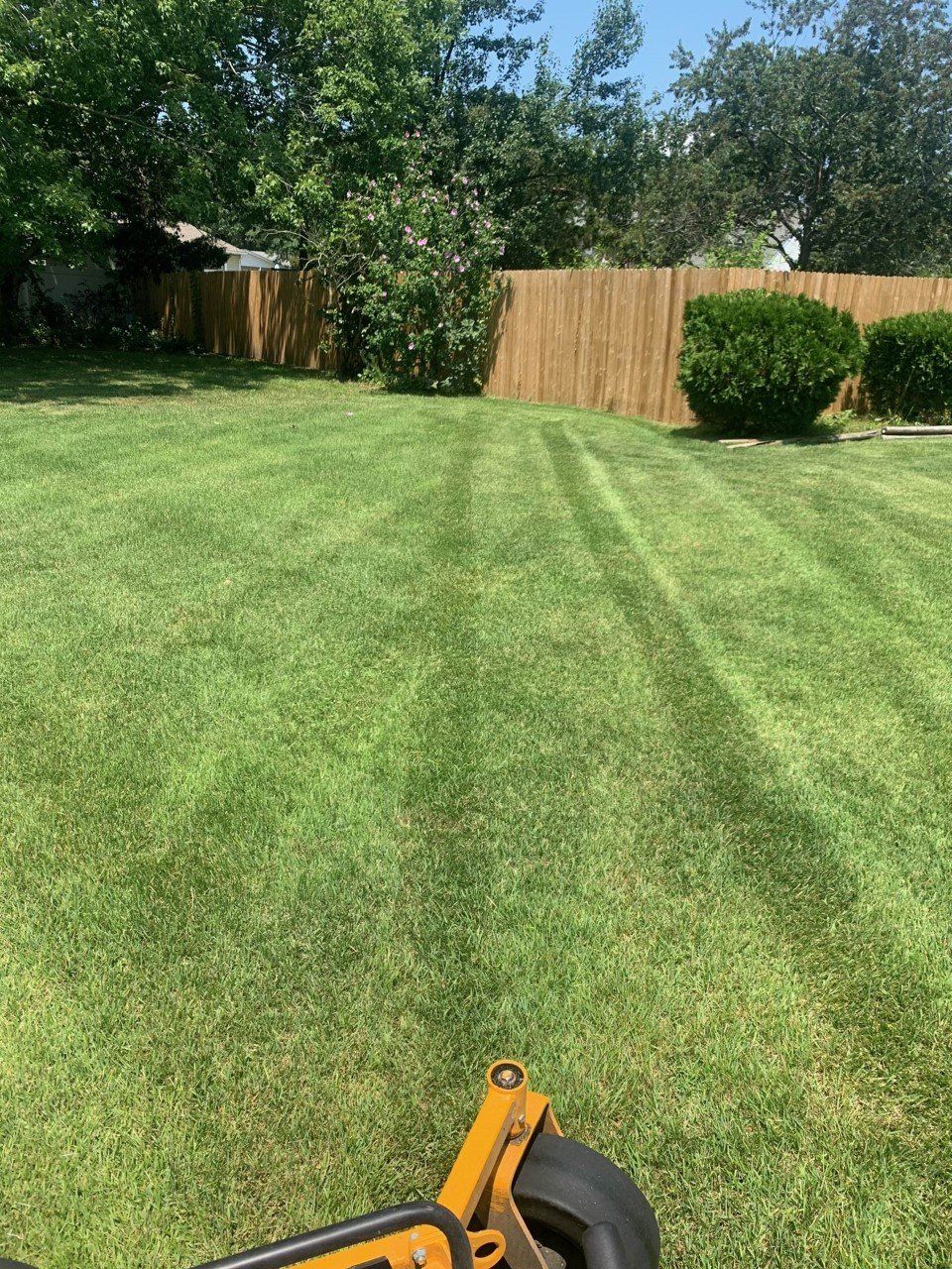 Landscape With View Of Wood Fence — Egg Harbor Township, NJ — EV Lawn and Landscape