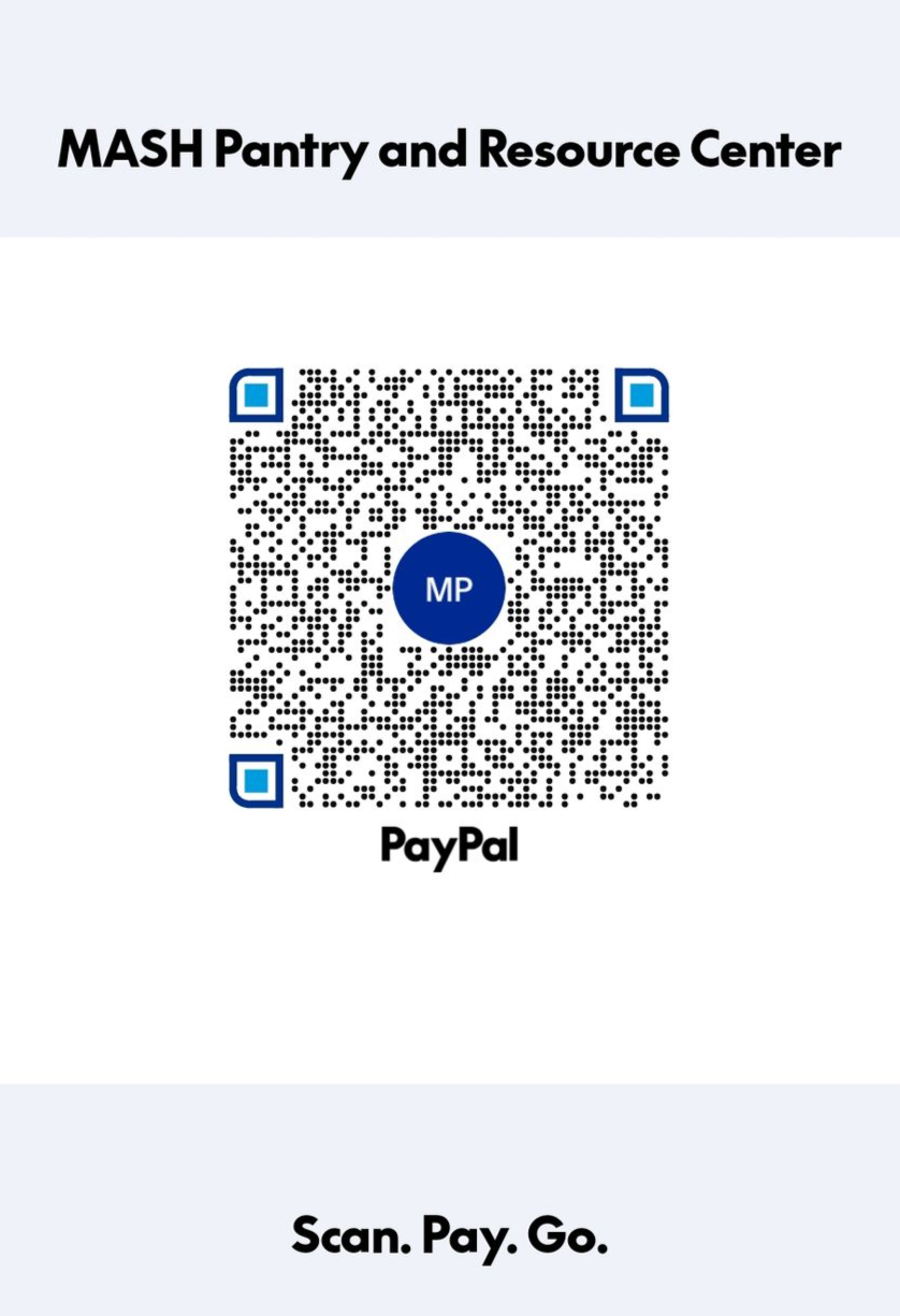 A blue and white paypal logo on a white background