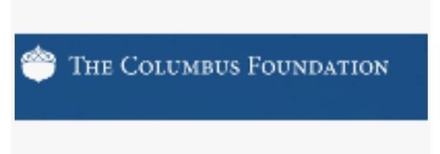 The columbus foundation logo on a blue background