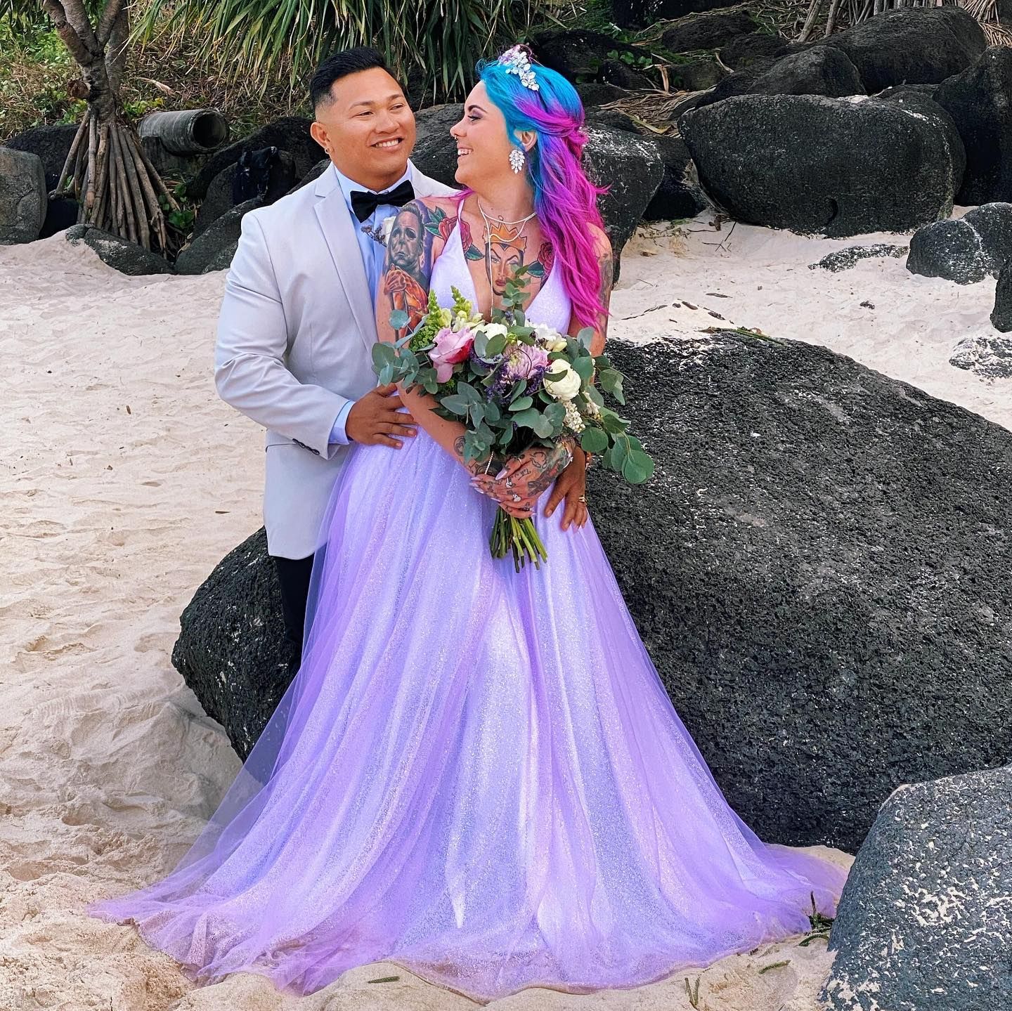 Bride and Groom at Beach Wedding — Wow! Excellence in Hair in Toowoomba, QLD