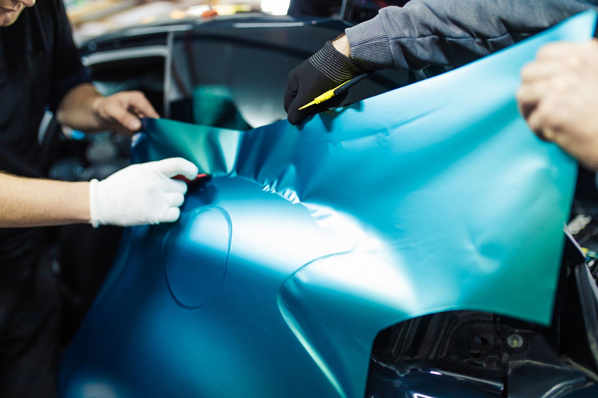 Blue Green Car Wrap — Miramar, FL — Oscar Tint Solutions
