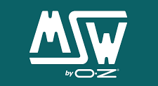 Un logo per msw di oz su uno sfondo blu