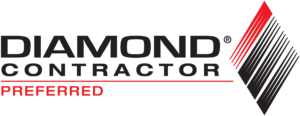 Diamond Contractor Preferred logo in black, red, and gray with a red diamond icon