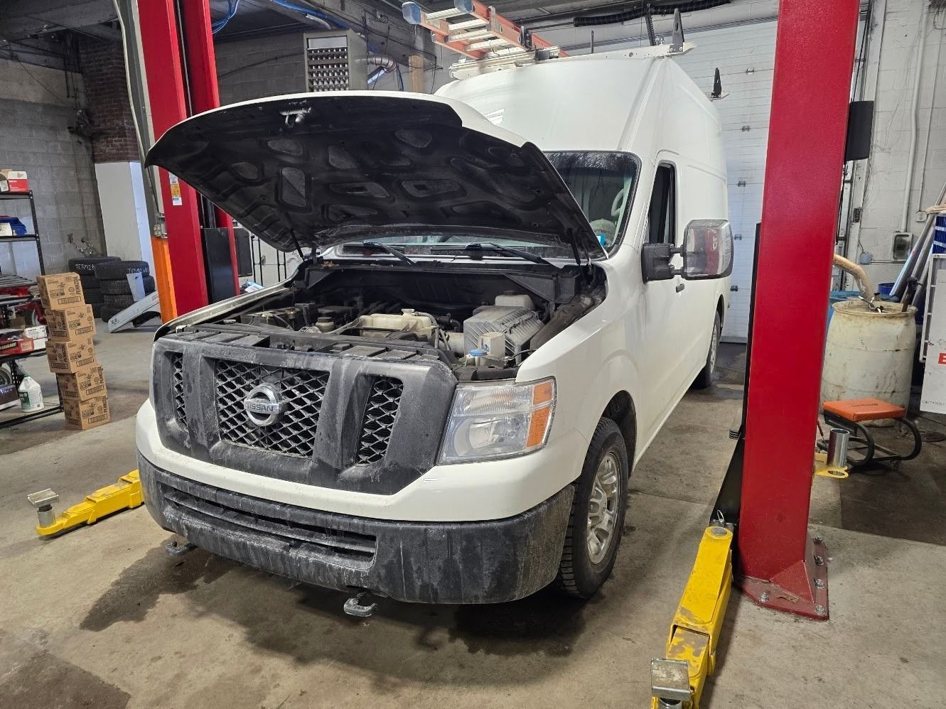 White Fleet Van Receiving Under Hood Service | Garry's Fleet Services