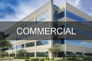 Commercial building with large windows and