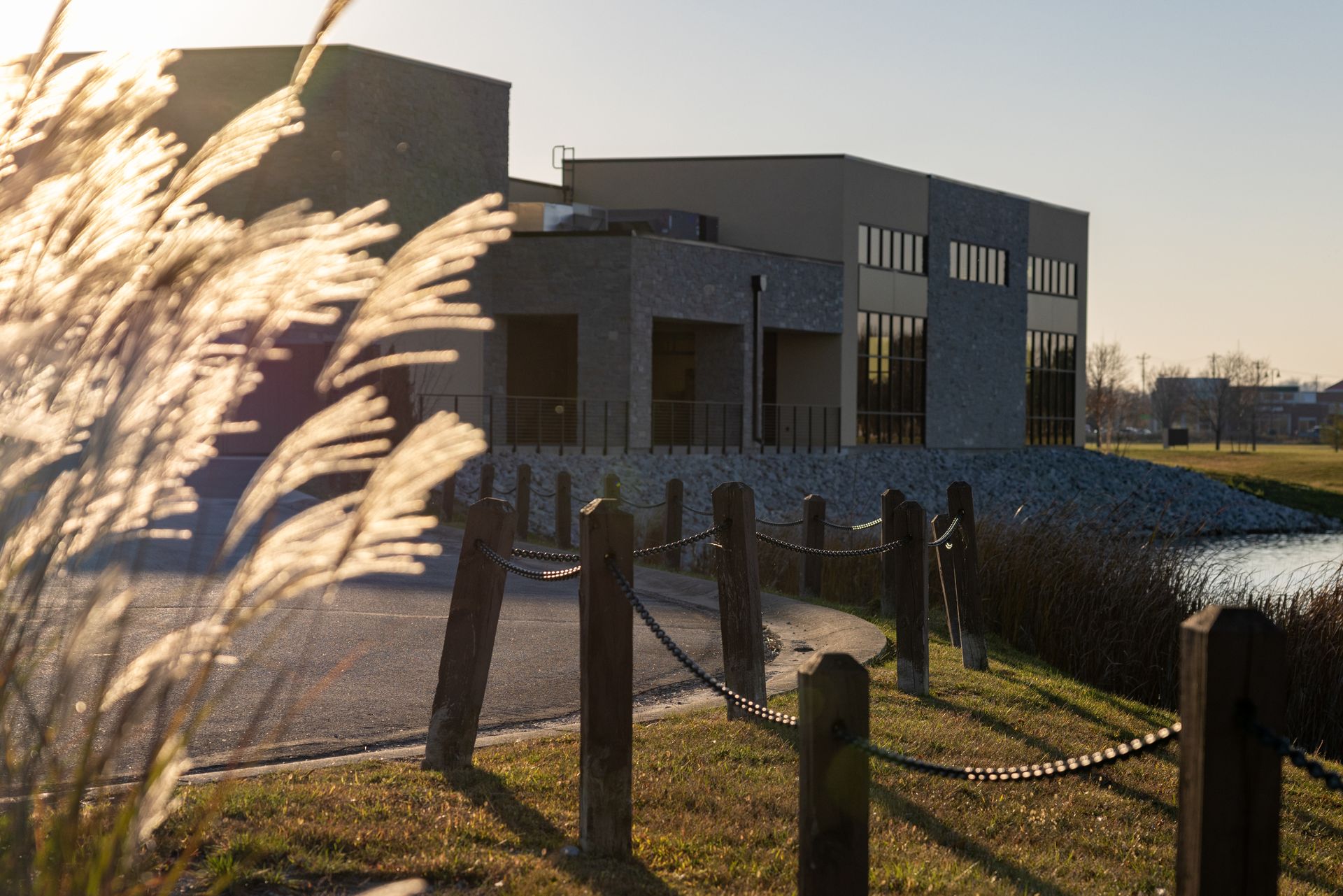 Outdoor photo of the back of the building