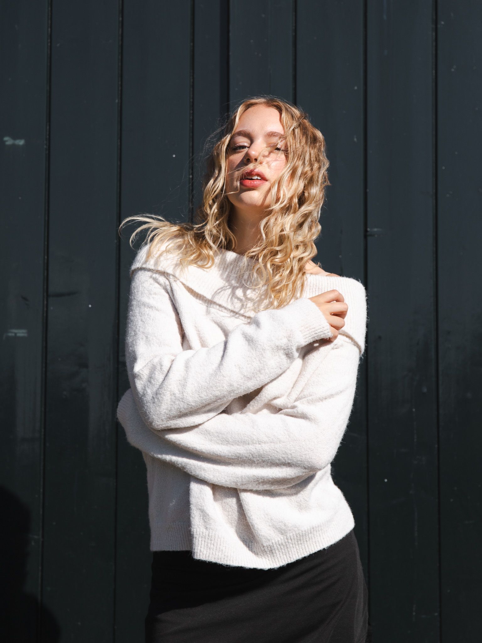 portrait with windy hair