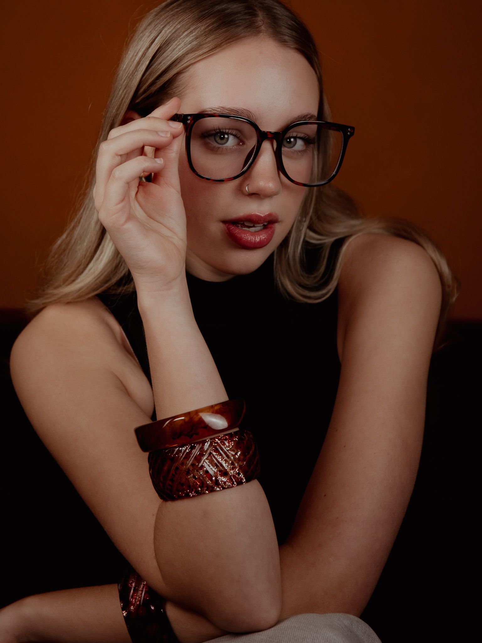 girl with glasses