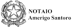 Logo del notaio Amerigo Santoro con l'emblema della Repubblica Italiana.