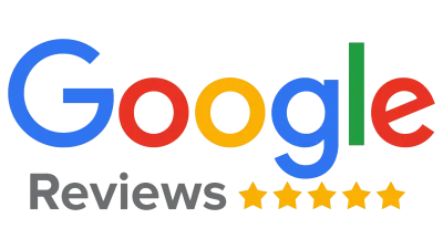 Google Reviews logo with the brand name in multicolored text and five solid gold stars. Google Reviews logo with the brand name in multicolored text and five solid gold stars.