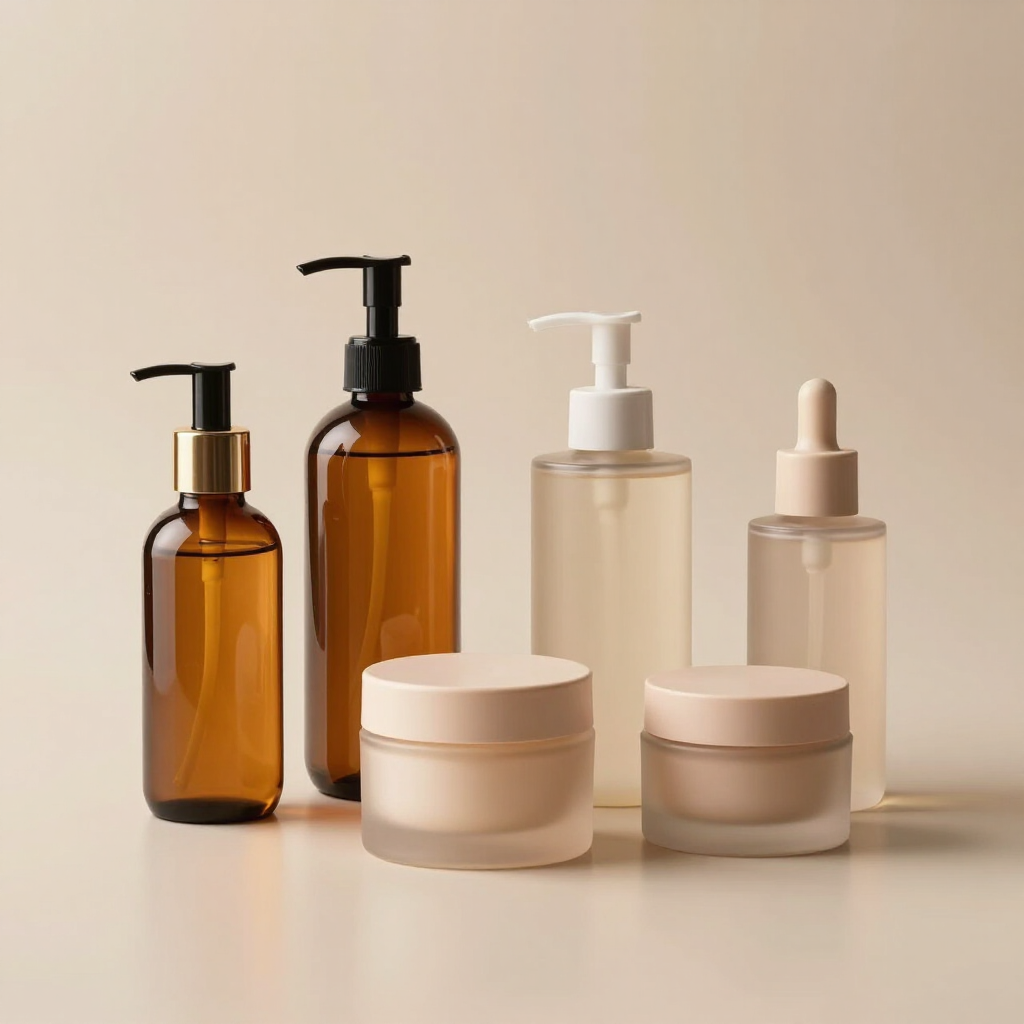 Bottiglie e vasetti cosmetici eleganti