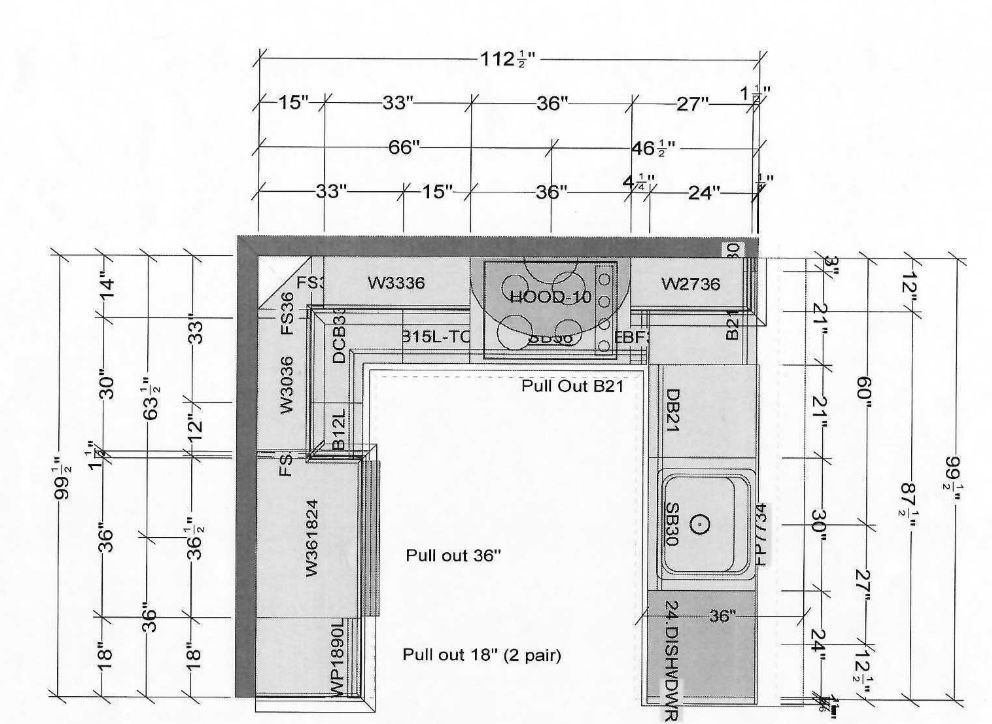 Architectural floor plan with labeled dimensions and room layout measurements