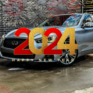 Silver Infiniti car with 