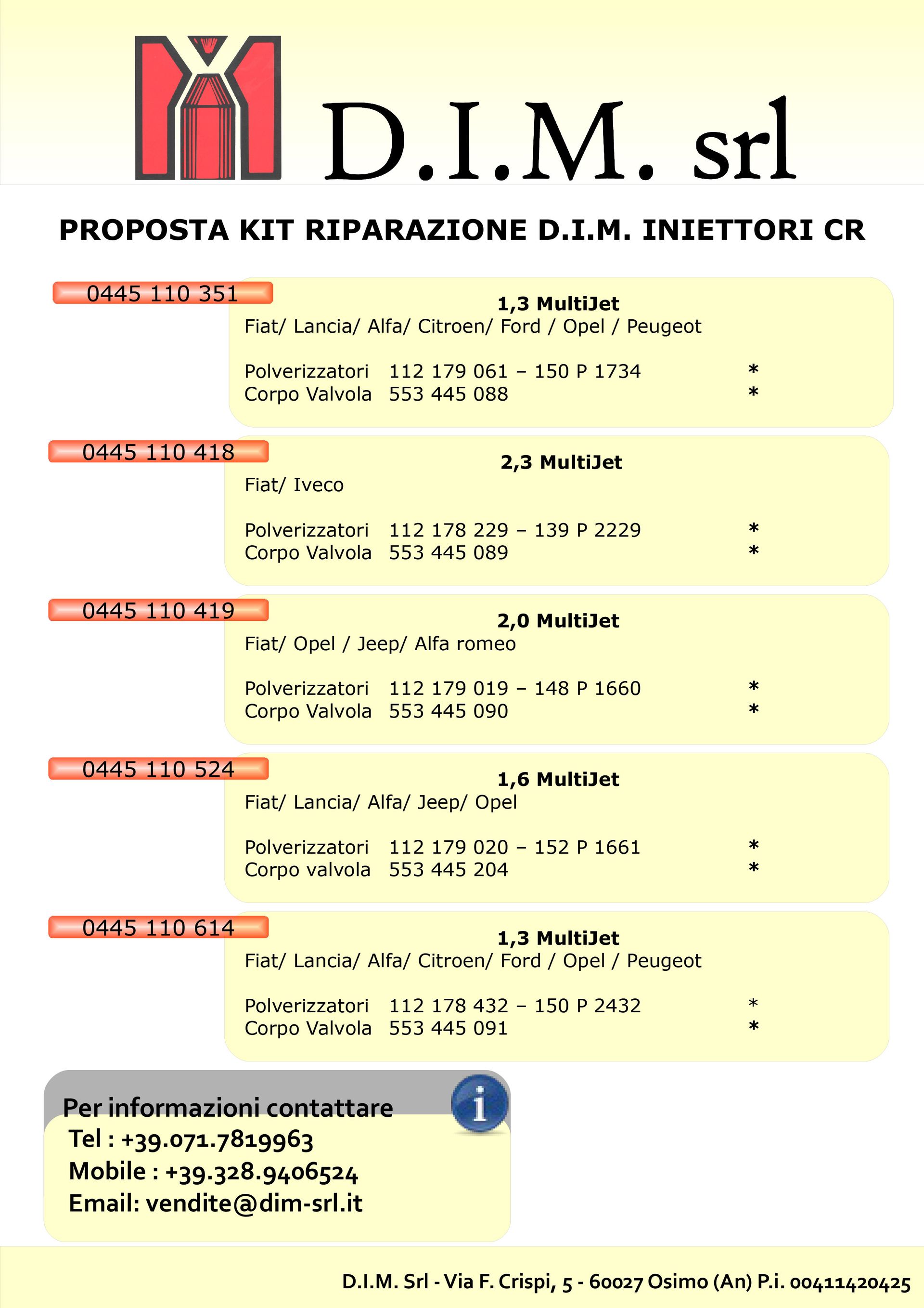 DIM srl offers