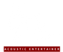 Red banner reading “ACOUSTIC ENTERTAINER” on a white background