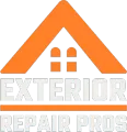 Logo: Orange house silhouette with white roof detail on blue background. 
