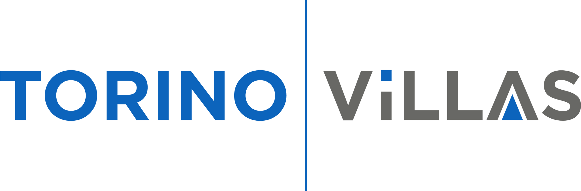 Torino Villas logo in blue and gray on a white background