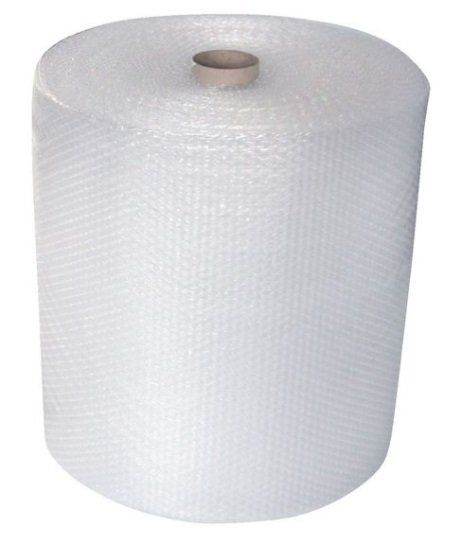 Roll of clear bubble wrap.