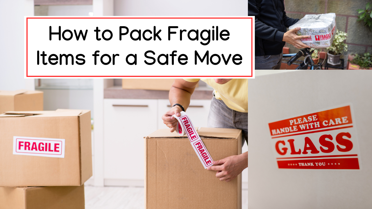 Man packing boxes labeled