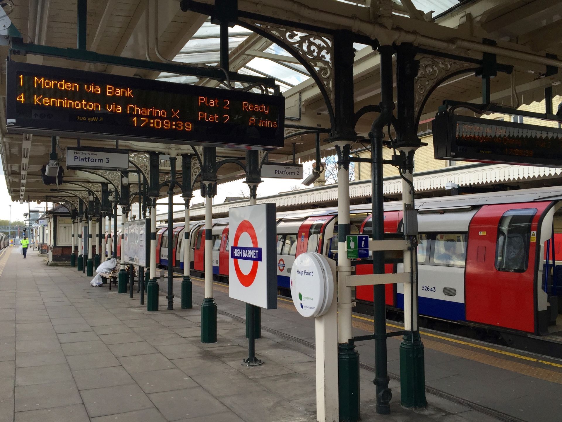 High Barnet Underground station platform on the Northern line