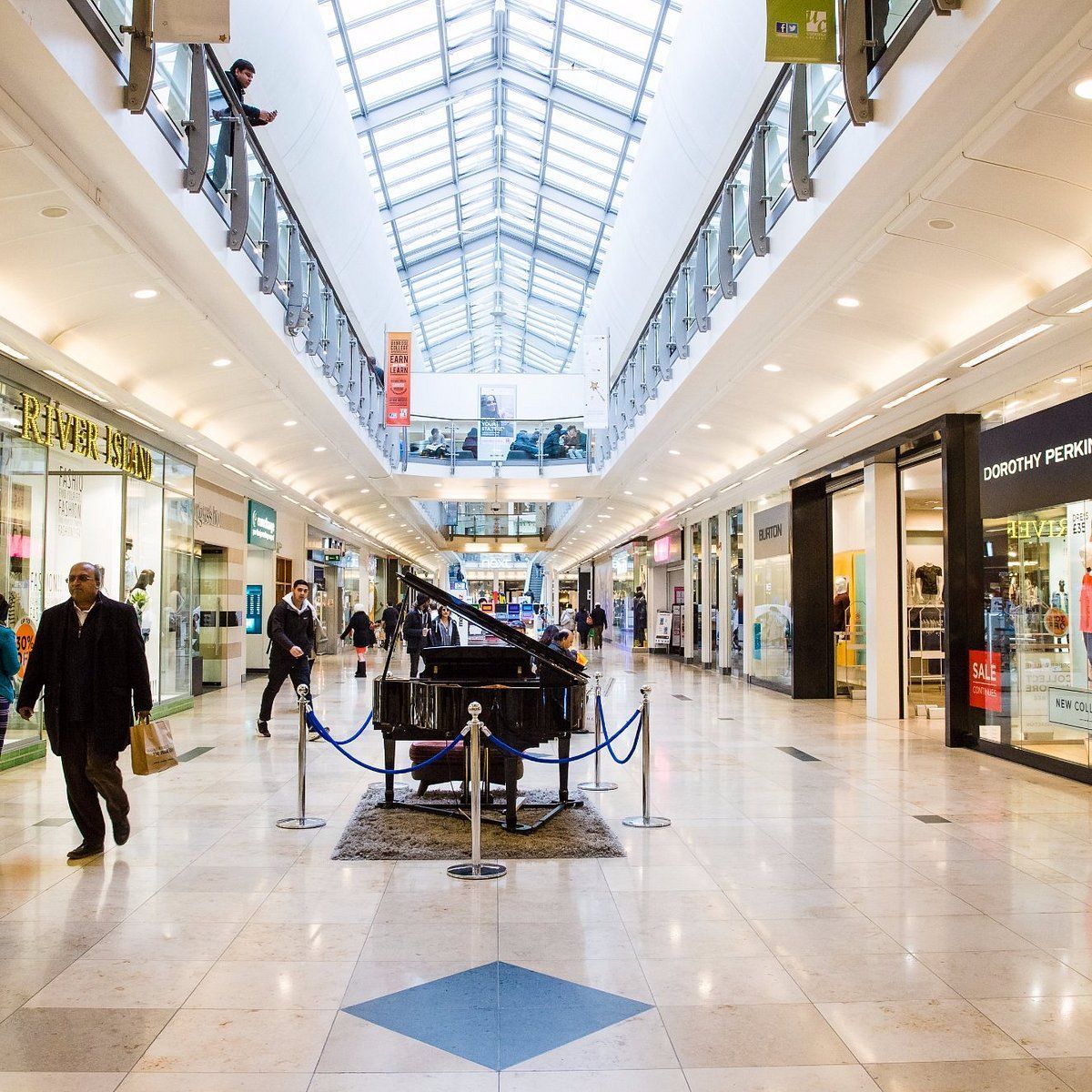 The lower mall of the Chimes shopping centre in Uxbridge