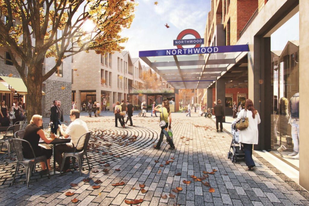 Artist's impression of the Northwood Underground station redevelopment