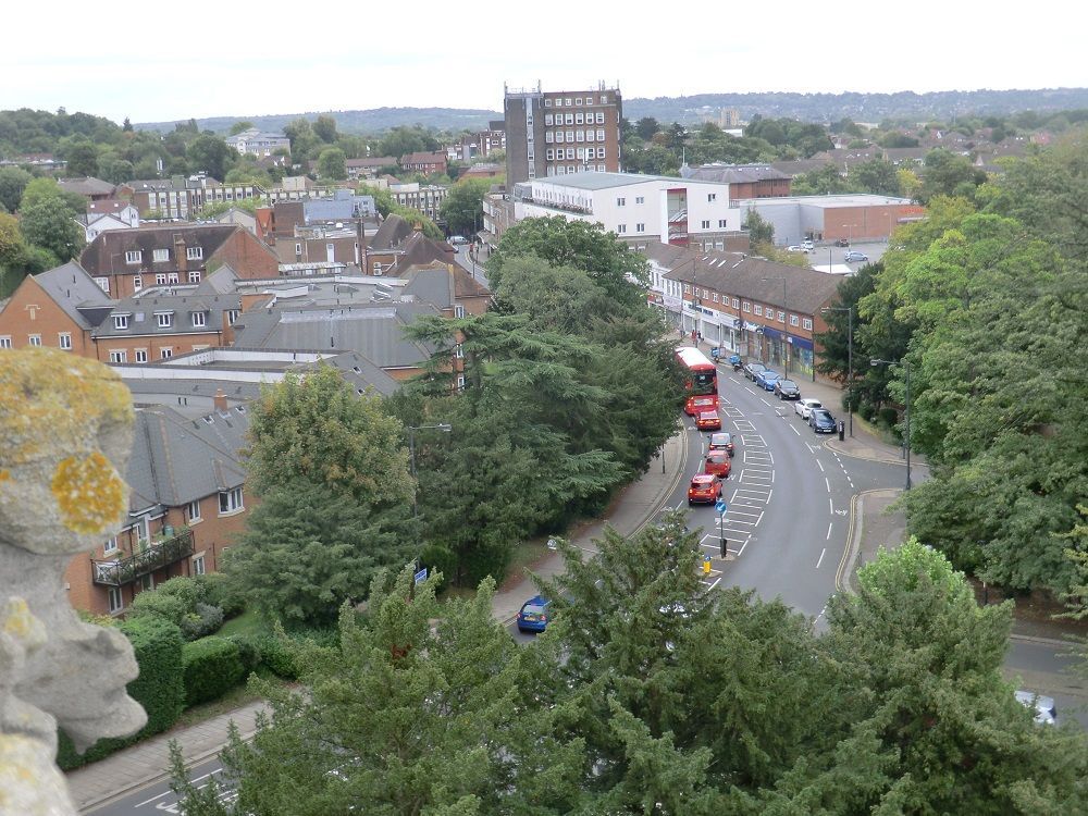 Aerial view of Stanmore Broadway and the surrounding area