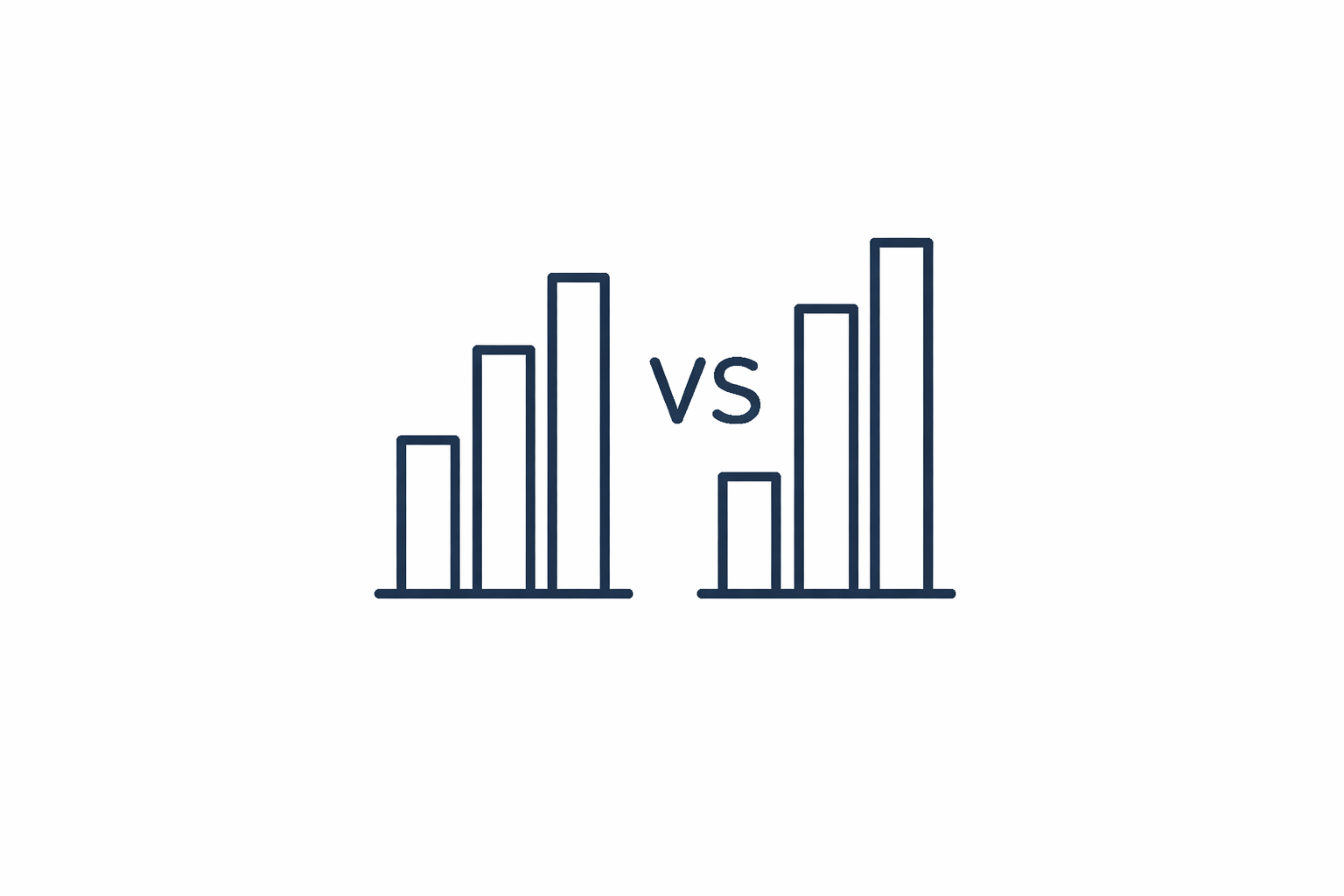 Bar chart comparison icon showing competitive local search performance