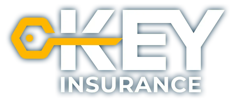 A logo for insurance by the woods with a river and trees