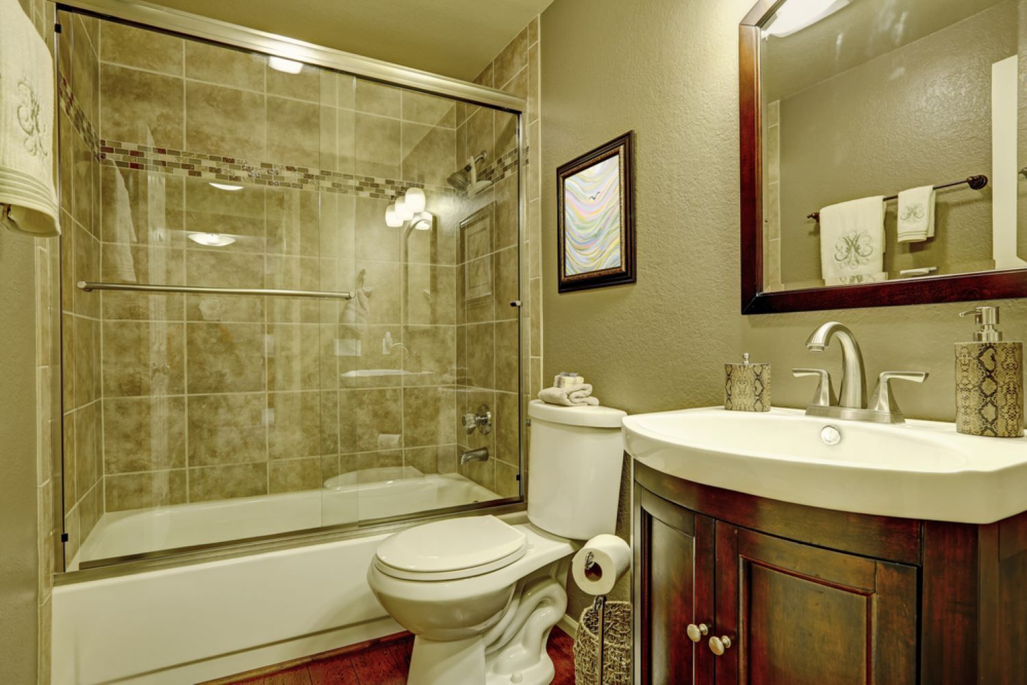 A Bathroom With a Toilet , Sink , and Bathtub — Connolly Bros Kitchens In Casino, NSW