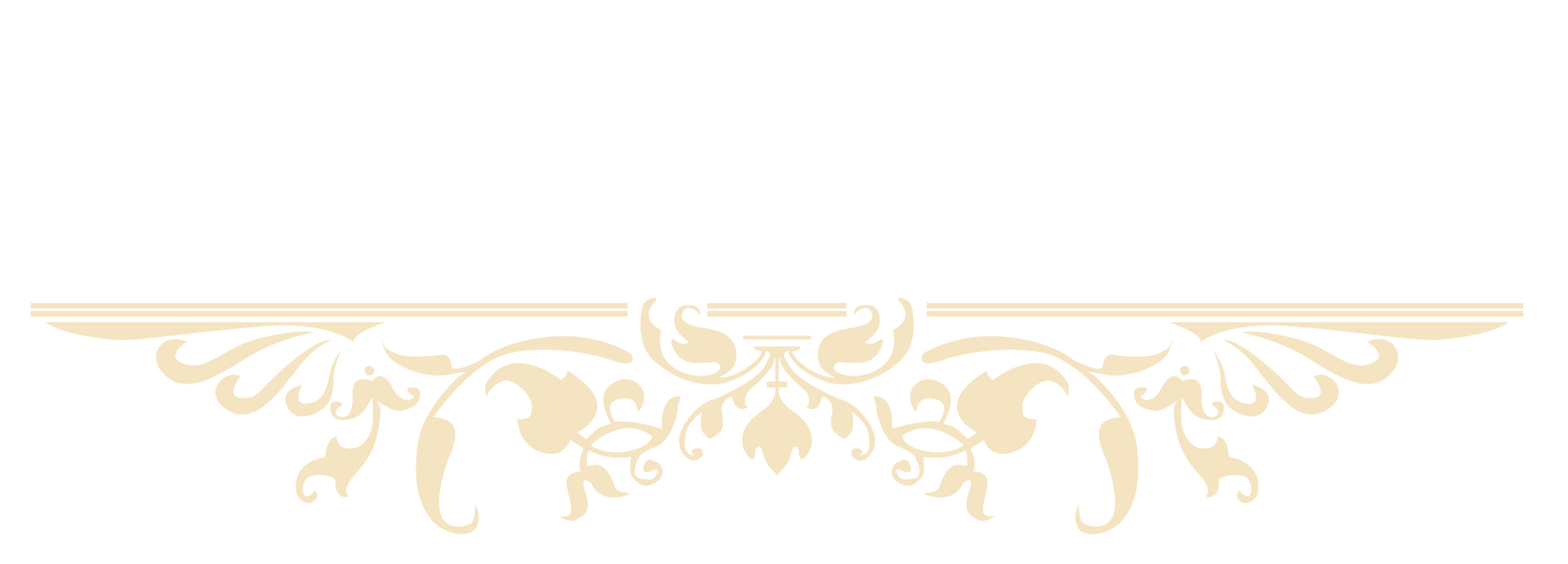 Delicate gold floral ornamental border centered on a white background