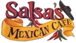 Salsa's Mexican Cafe logo with red text and peppers; a yellow banner states "Mexican Cafe."