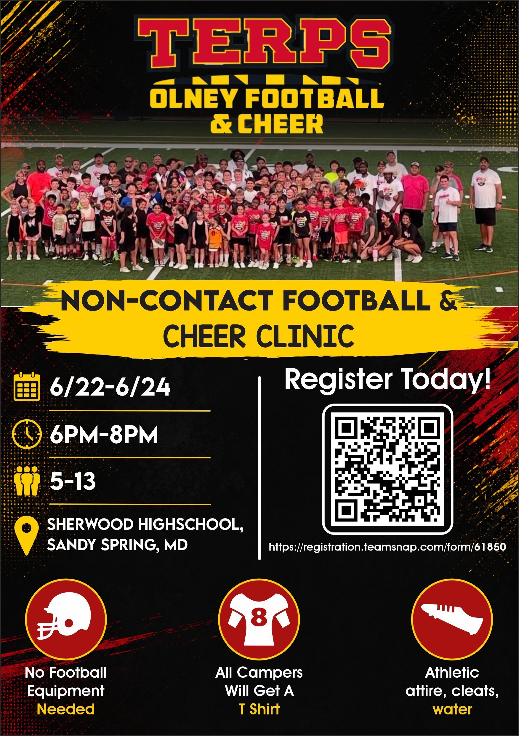 Olney Terps Football and Cheer Evening Clinic